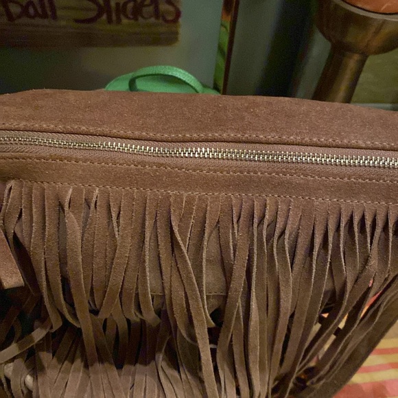 Chico's Frangetta Fringe Suede Boho Crossbody Bag - Picture 4 of 8